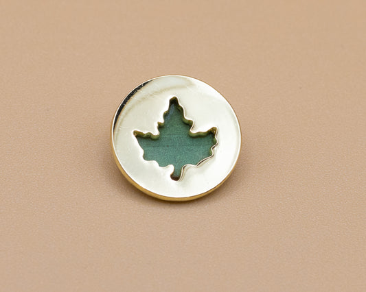 Maple Leaf Silhouette Pin Gold