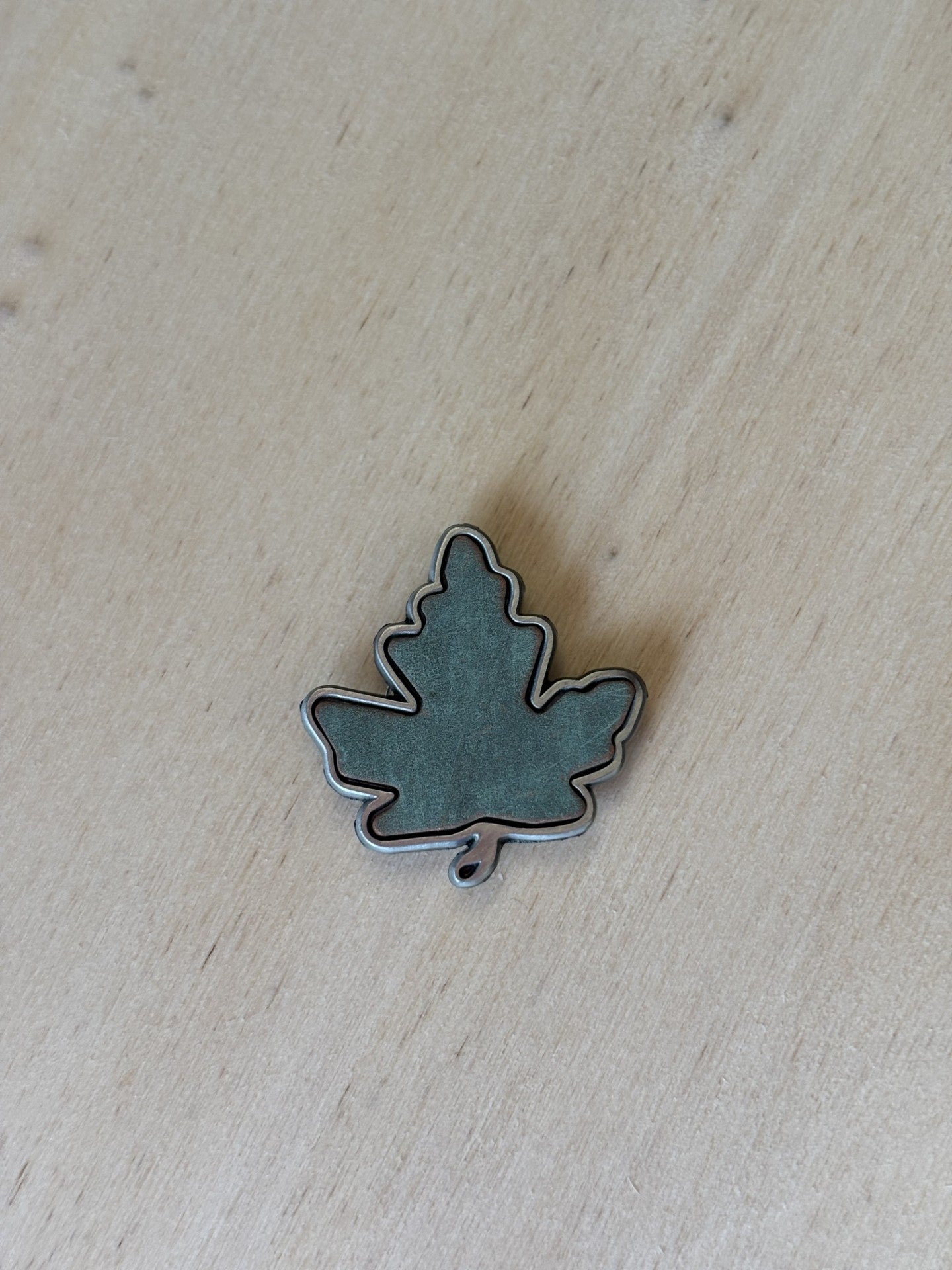 Magnetic Maple Leaf Brooch Pewter