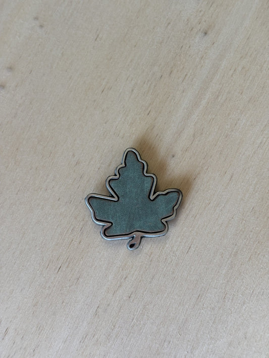 Magnetic Maple Leaf Brooch Pewter